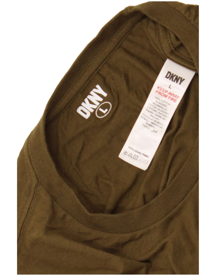 Dkny T-Shirt Homme Haut Large Kaki Coton