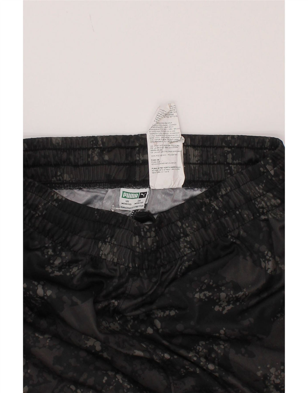 Puma Short de Sport Garçon 10-11 Ans Gris Moyen Camouflage Polyester