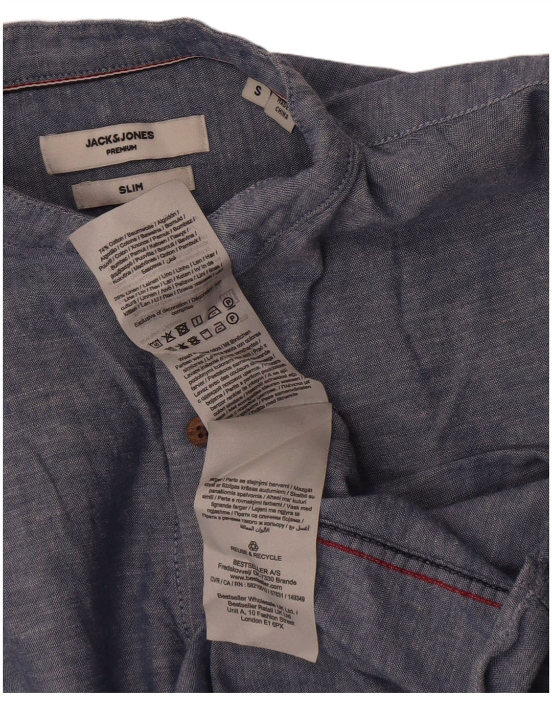 Jack & Jones Chemise Pull Slim Premium Homme Petit Bleu Marine Moucheté