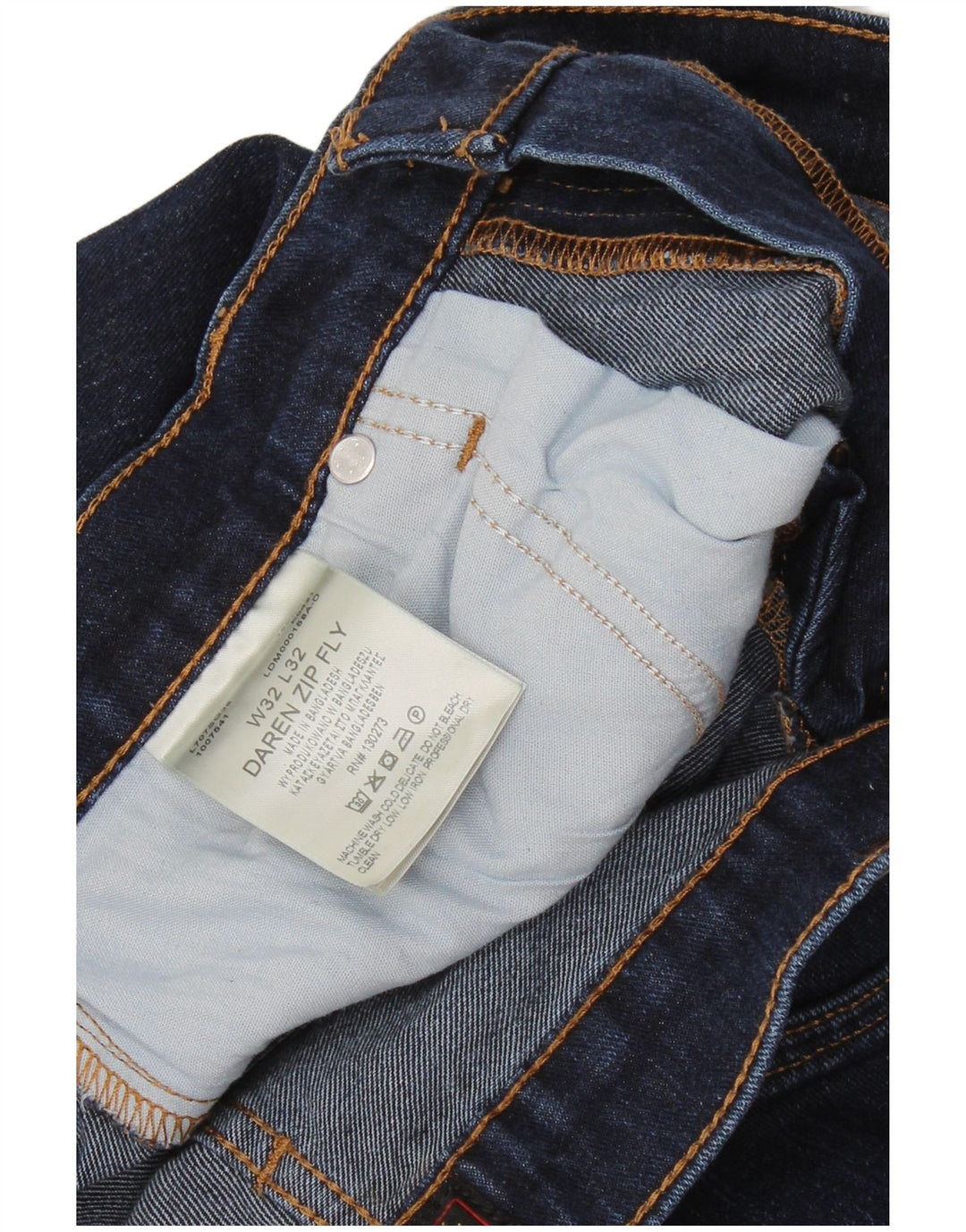 LEE Jean droit Daren pour homme avec braguette zippée W32 L32 Bleu marine en coton