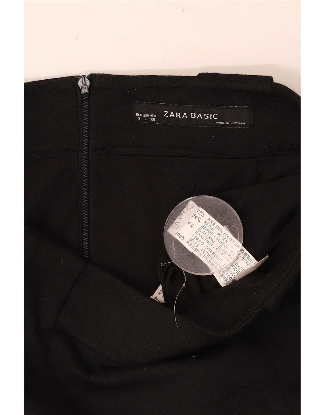 Jupe Crayon Femme Zara Petite W26 Polyester Noir