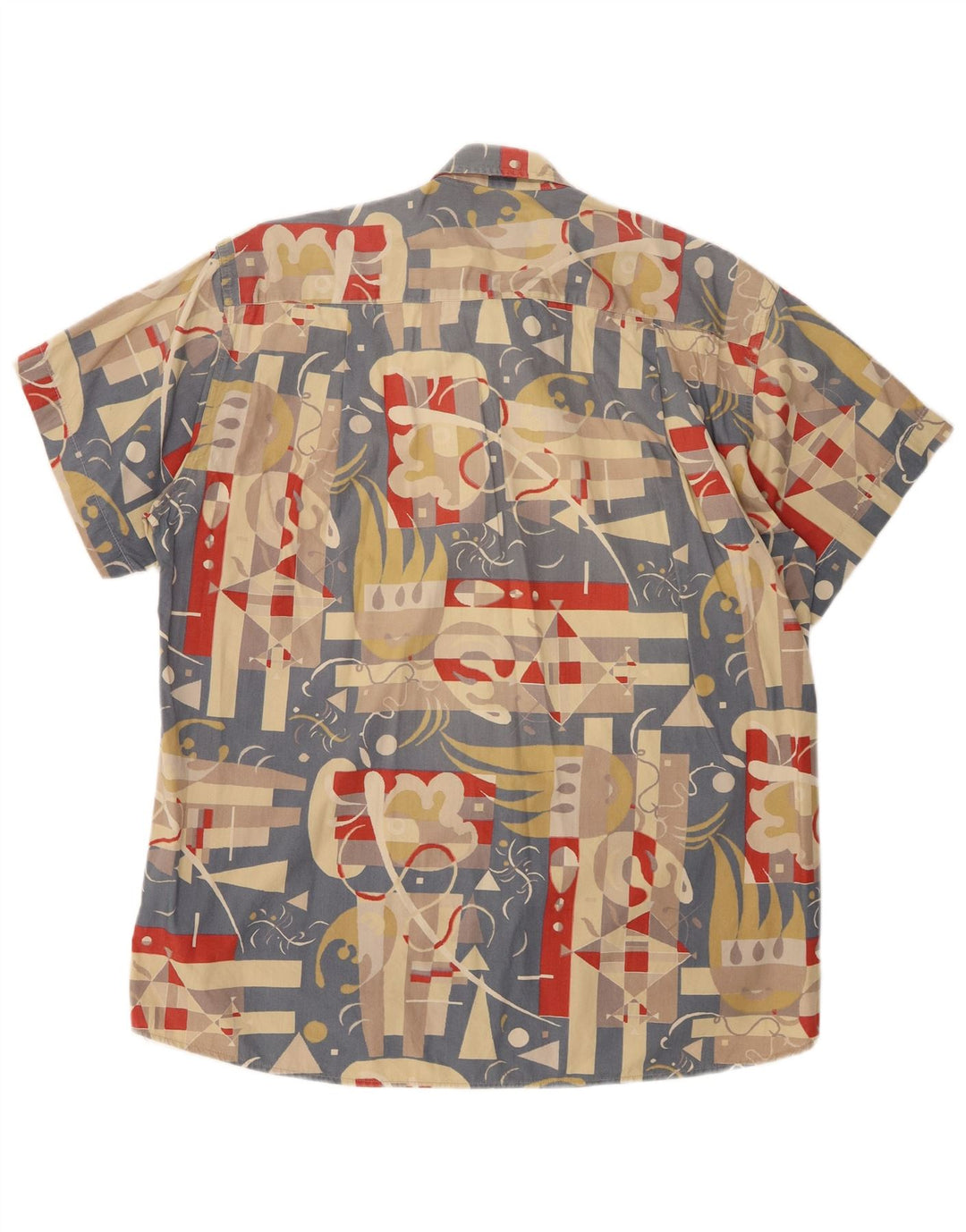 Chemise à manches courtes à motif abstrait vintage pour hommes, petite multicolore