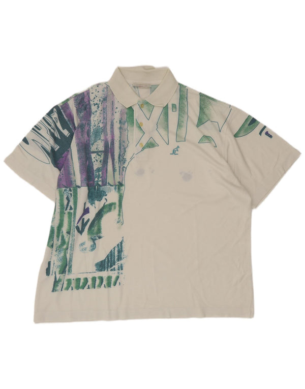 AUSTRALIAN L'ALPINA Polo Graphique Homme IT 48 Moyen Blanc Géométrique
