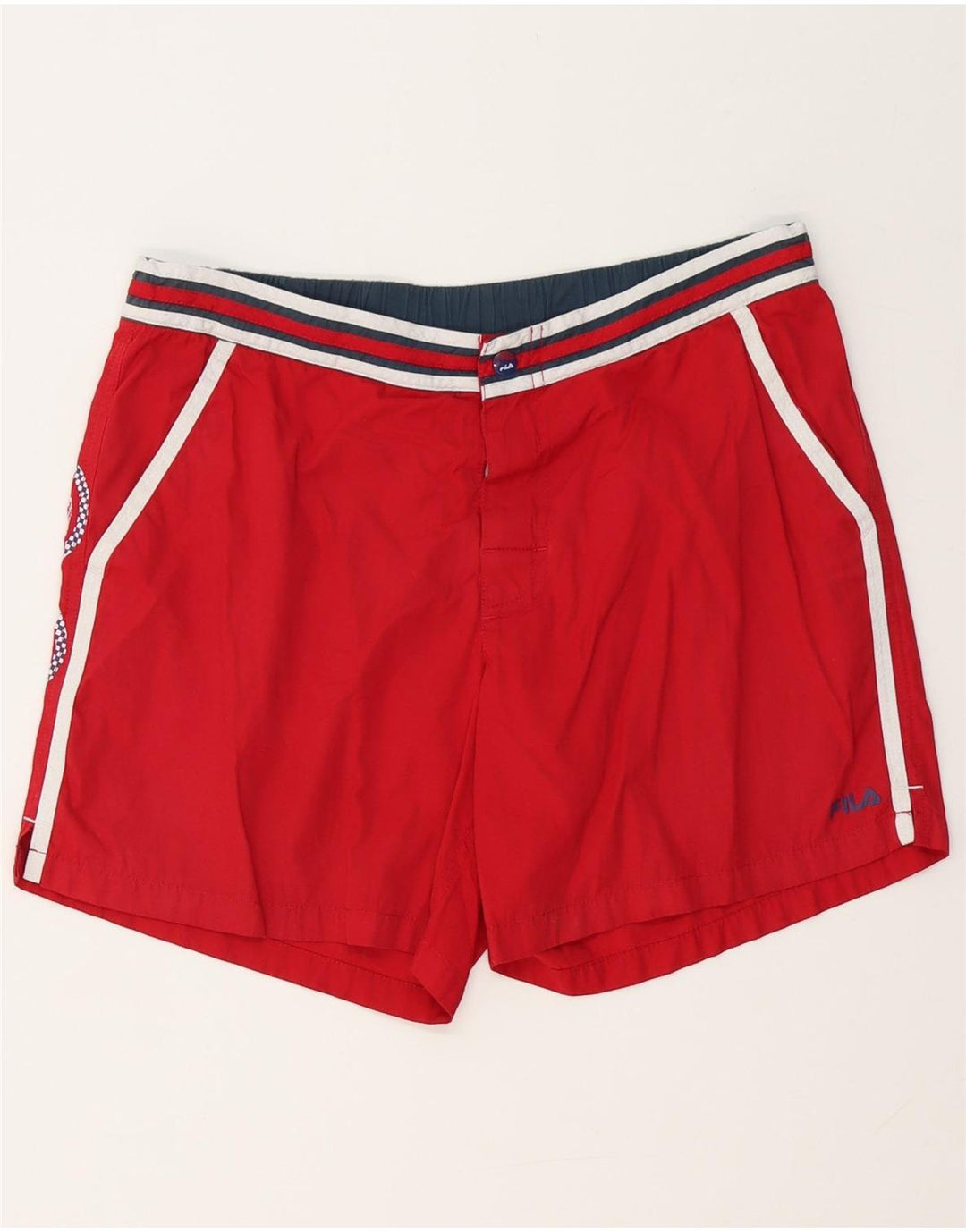 FILA Short de Bain Graphique Femme UK 18 XL Rouge Polyester
