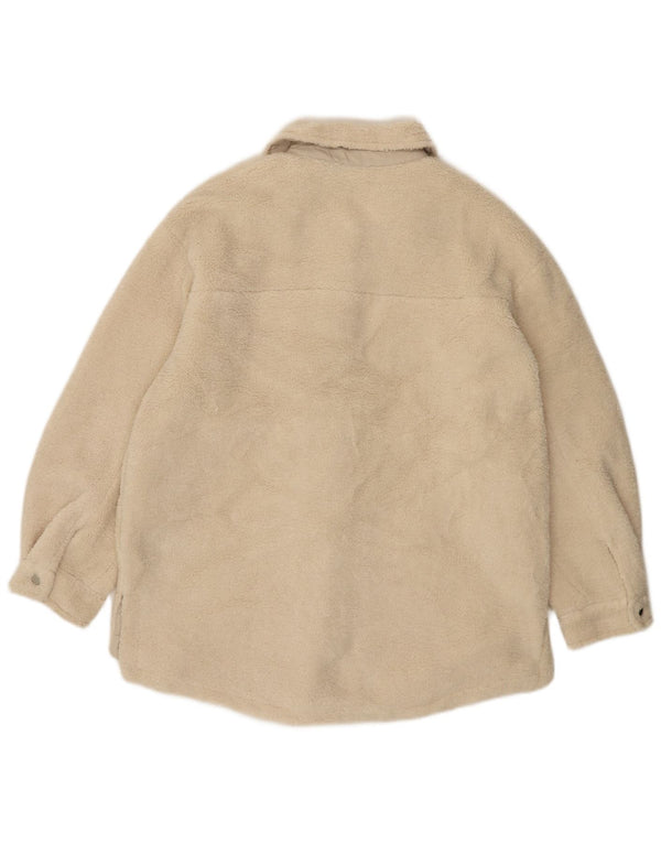 Topshop Veste polaire surdimensionnée pour femme UK 10 Small Beige Polyester