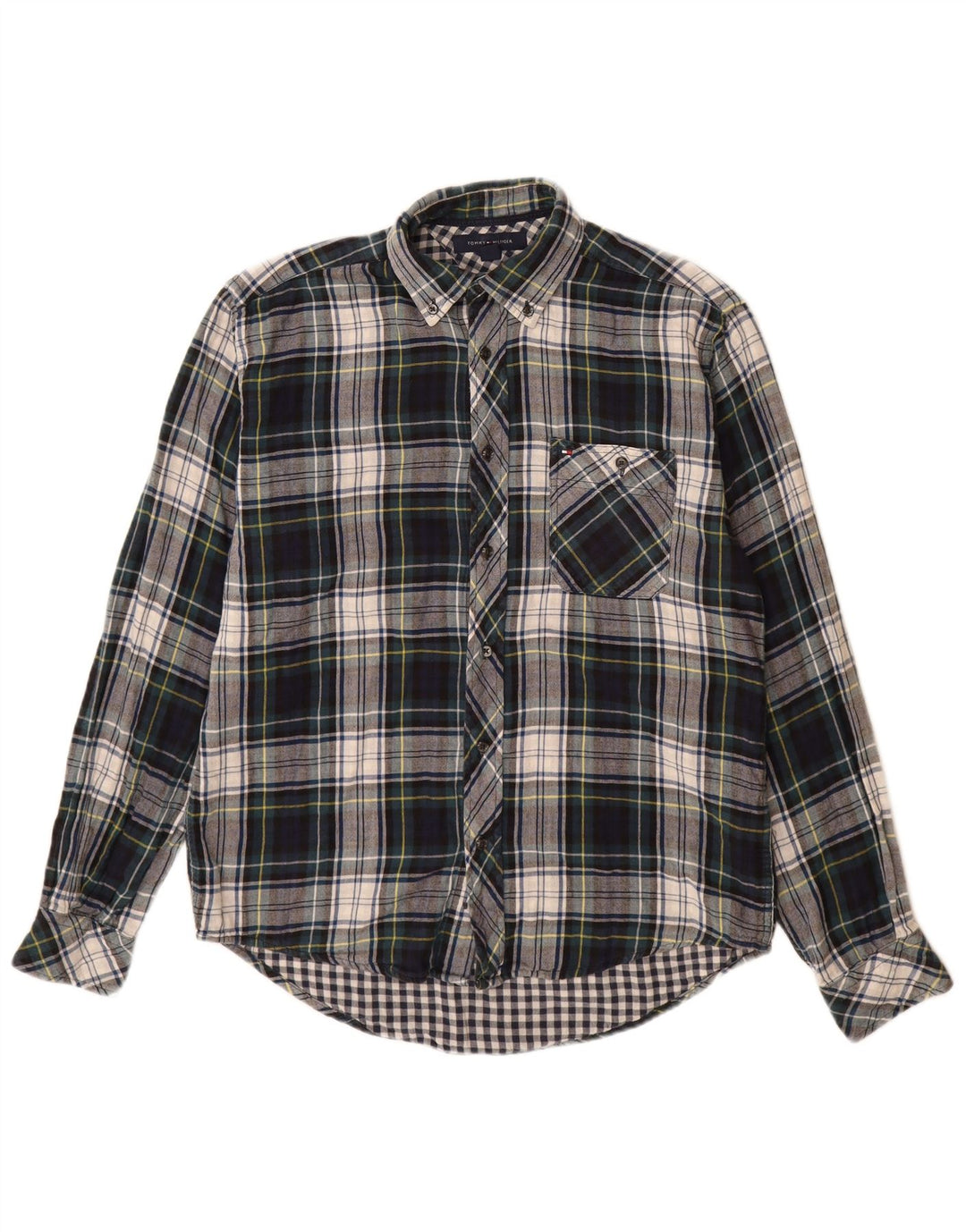 Tommy Hilfiger Chemise en flanelle pour homme en coton à carreaux multicolores