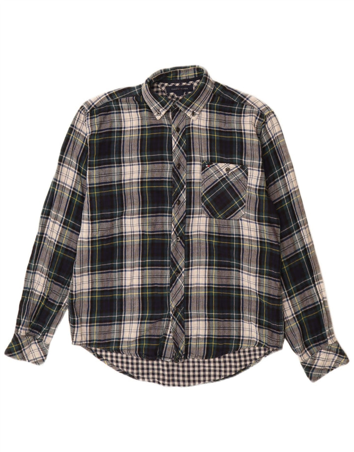 Tommy Hilfiger Chemise en flanelle pour homme en coton à carreaux multicolores