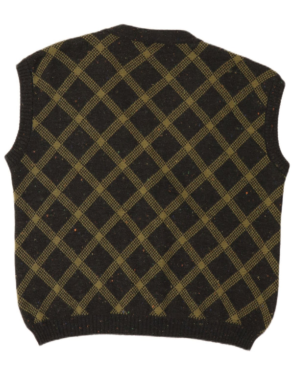 Tris Line Cardigan sans manches pour homme XL Vert Paisley Acrylique