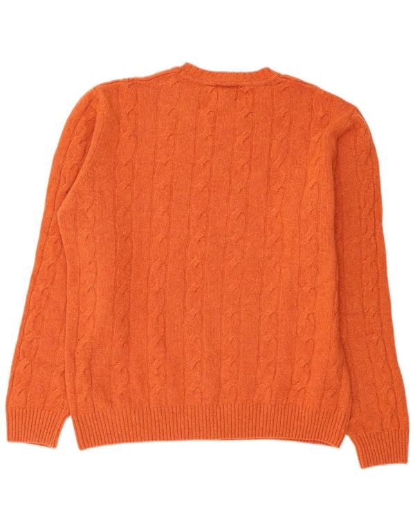 vintage Mens Crew Neck Jumper Pull XL Orange Laine