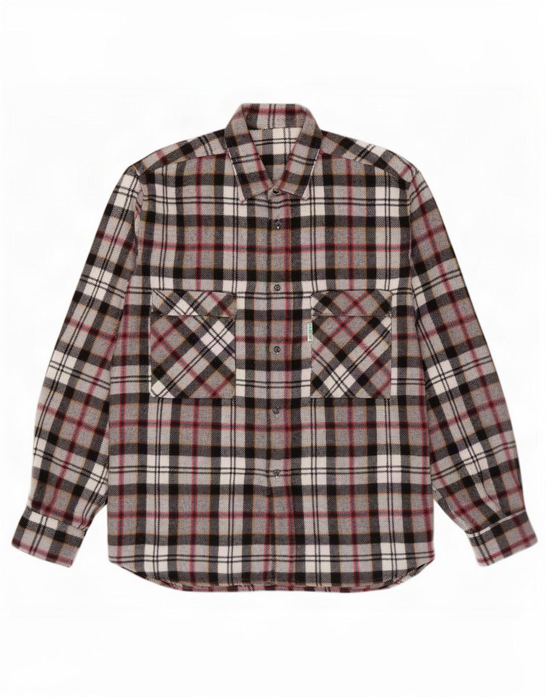 chemise en flanelle vintage pour hommes grand chèque gris