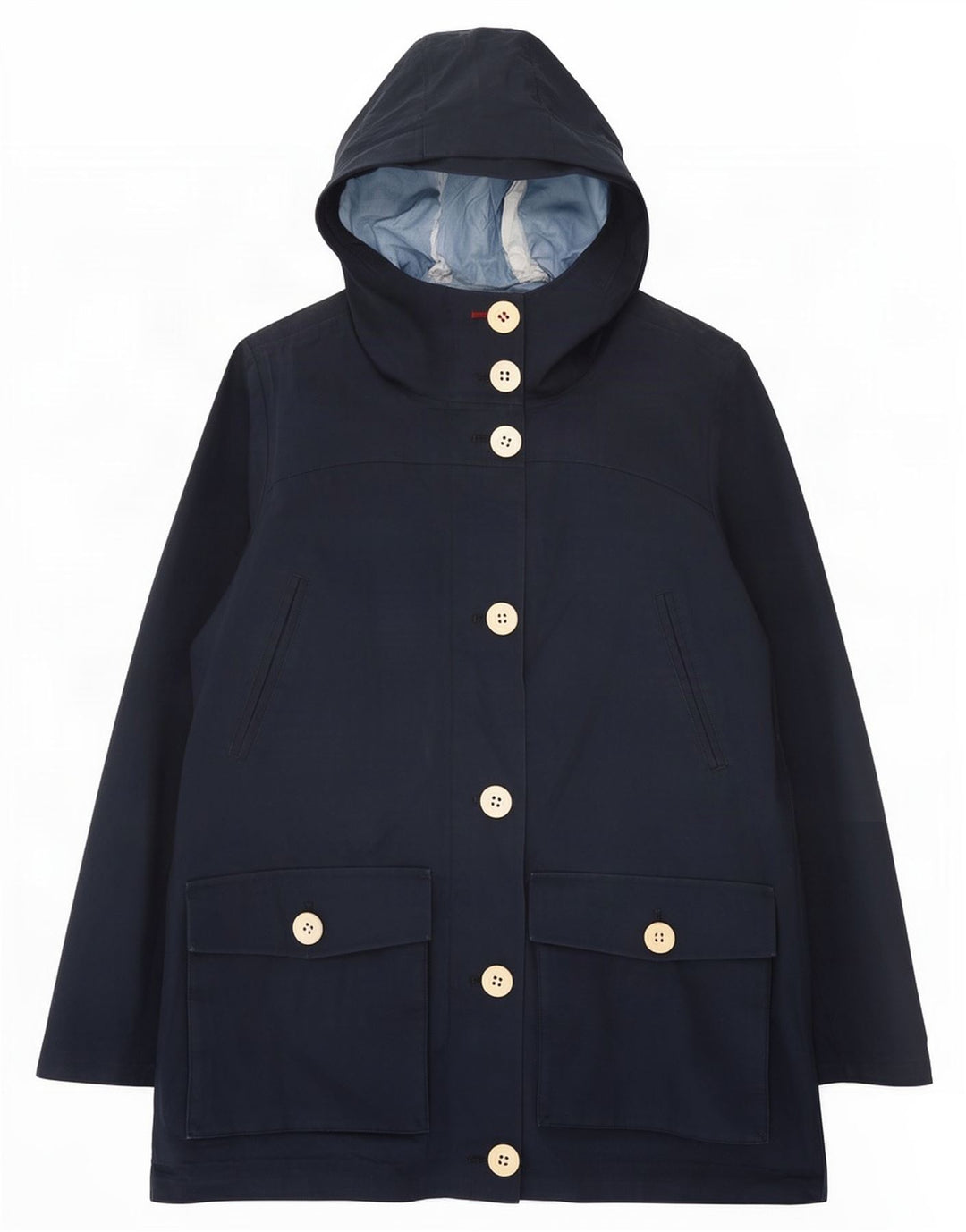 Canadiens Veste de pluie à capuche pour femme UK 8 Small Bleu marine Polyester