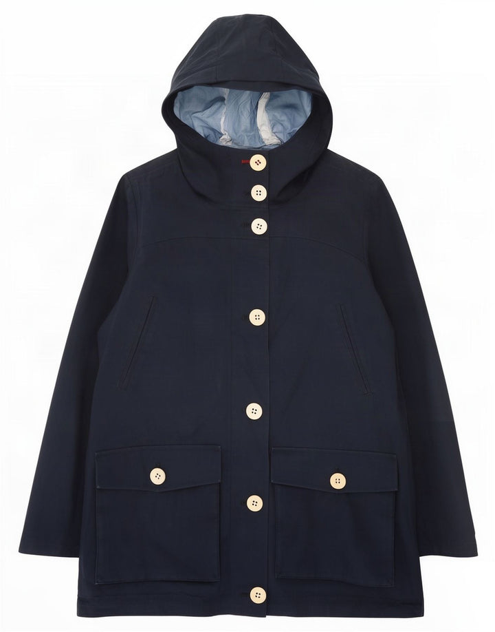 Canadiens Veste de pluie à capuche pour femme UK 8 Small Bleu marine Polyester