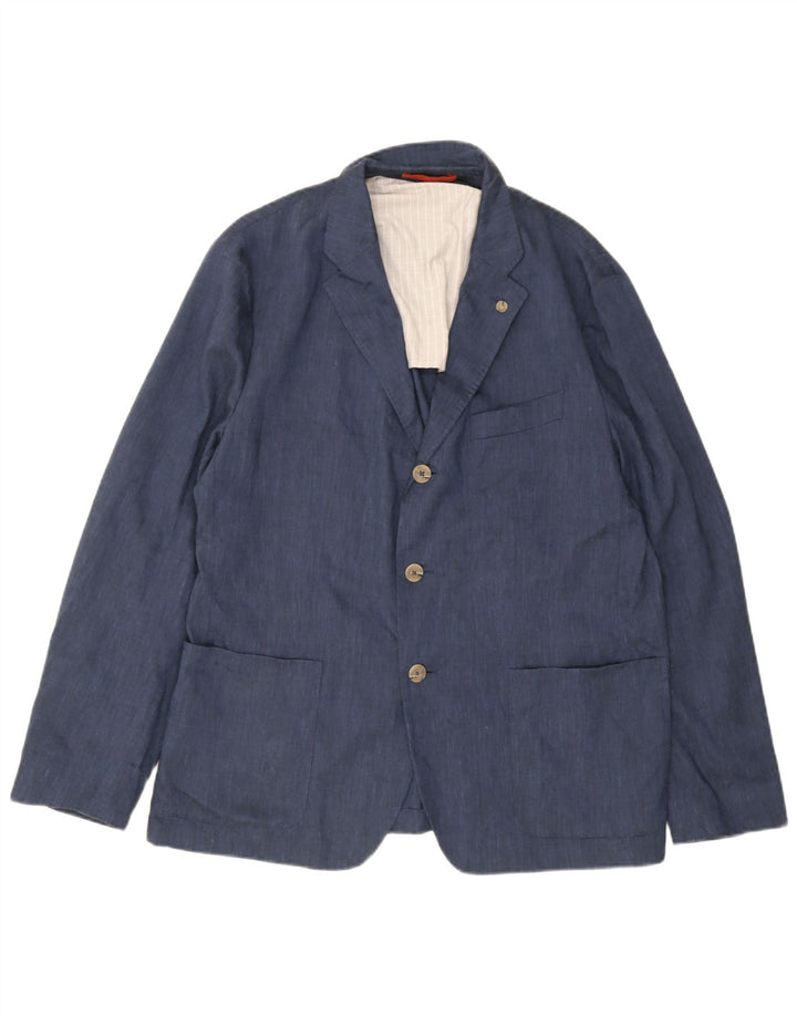 Ted Baker Veste blazer à 3 boutons pour homme Taille 6 2XL Bleu Lin