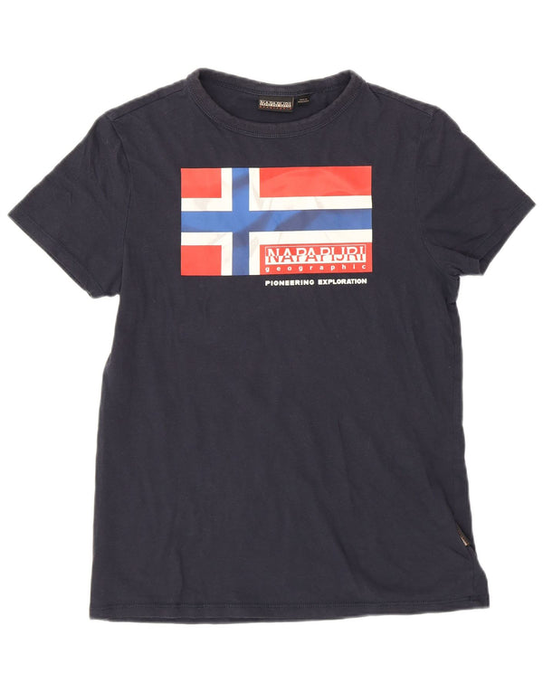 Napapijri T-Shirt Graphique Garçon 13-14 ans Bleu Marine Coton
