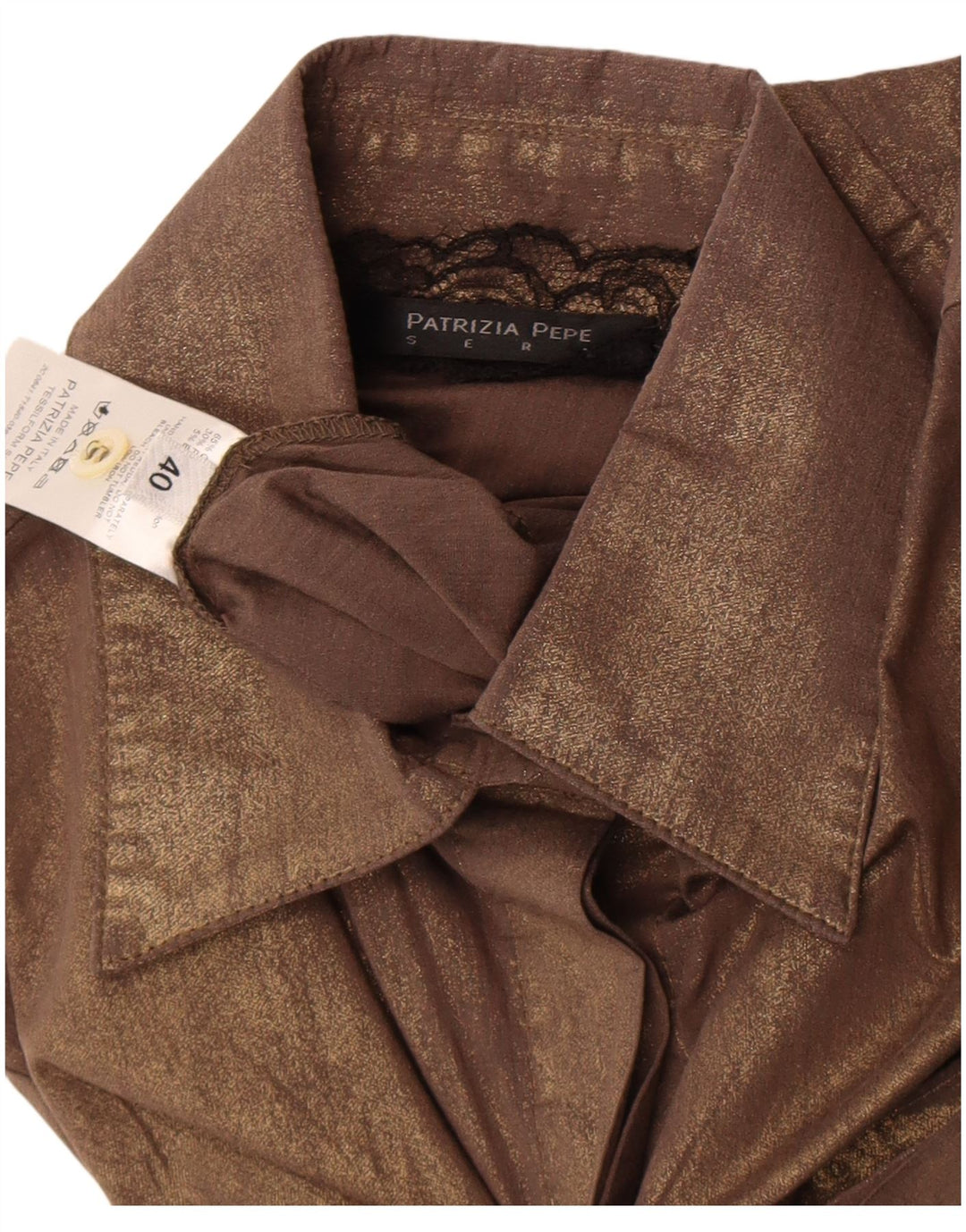 Patrizia Pepe Chemise habillée pour femme IT 40 Small Marron Coton