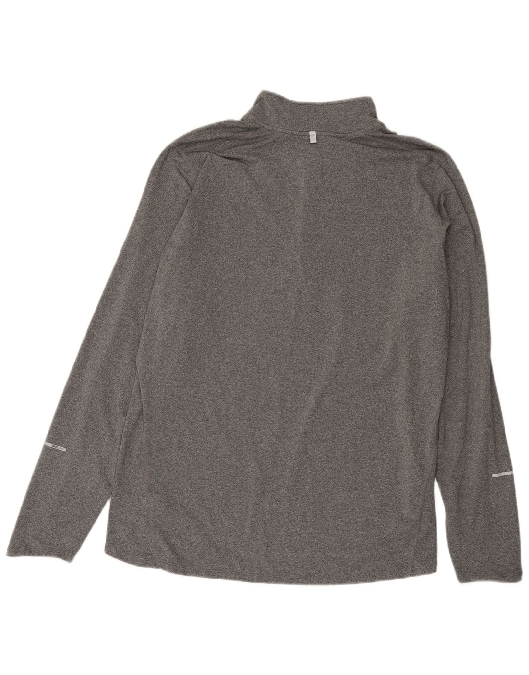 Nike Dri Fit Haut à col zippé à manches longues XL Gris chiné Polyester