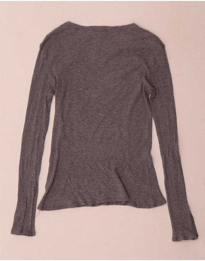 Massimo Dutti Haut à manches longues pour femme UK 8 Small Gris