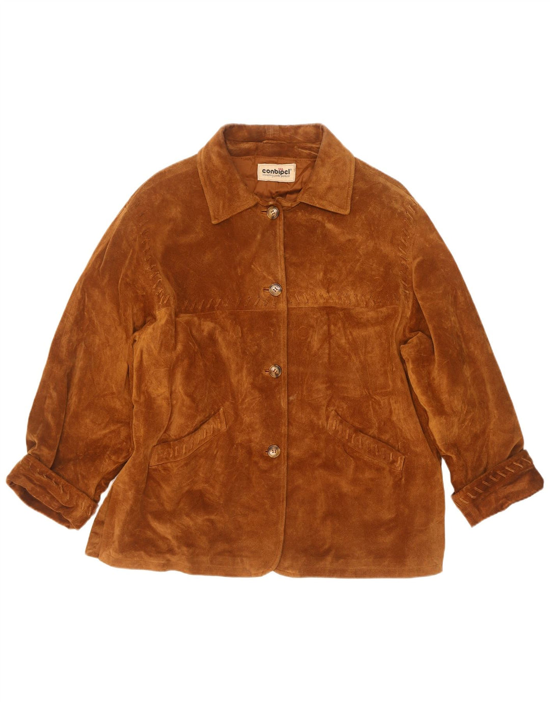 Conbipel Veste Oversize En Daim Femme IT 46 Grand Cuir Marron