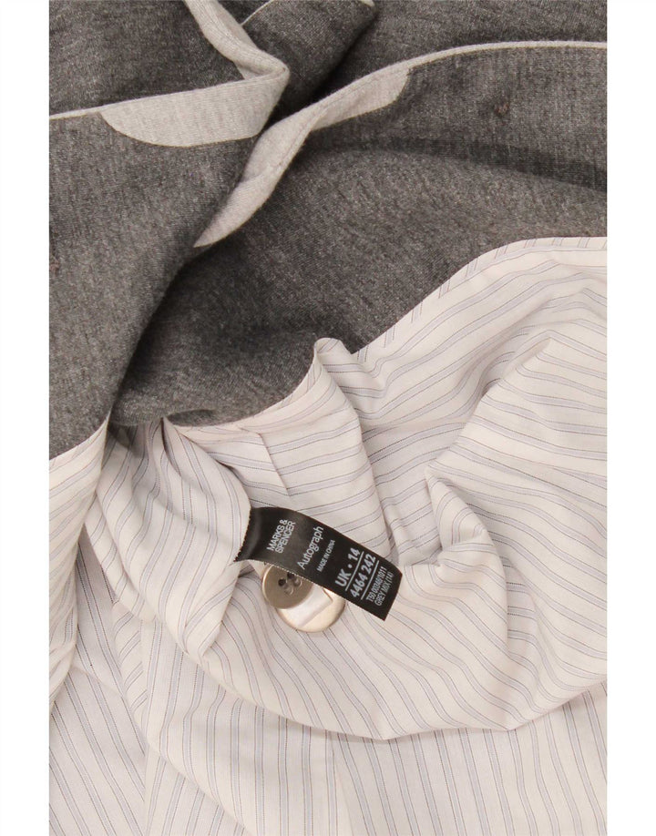 Marks & Spencer Veste blazer autographe à 2 boutons pour femme UK 14 Large Gris