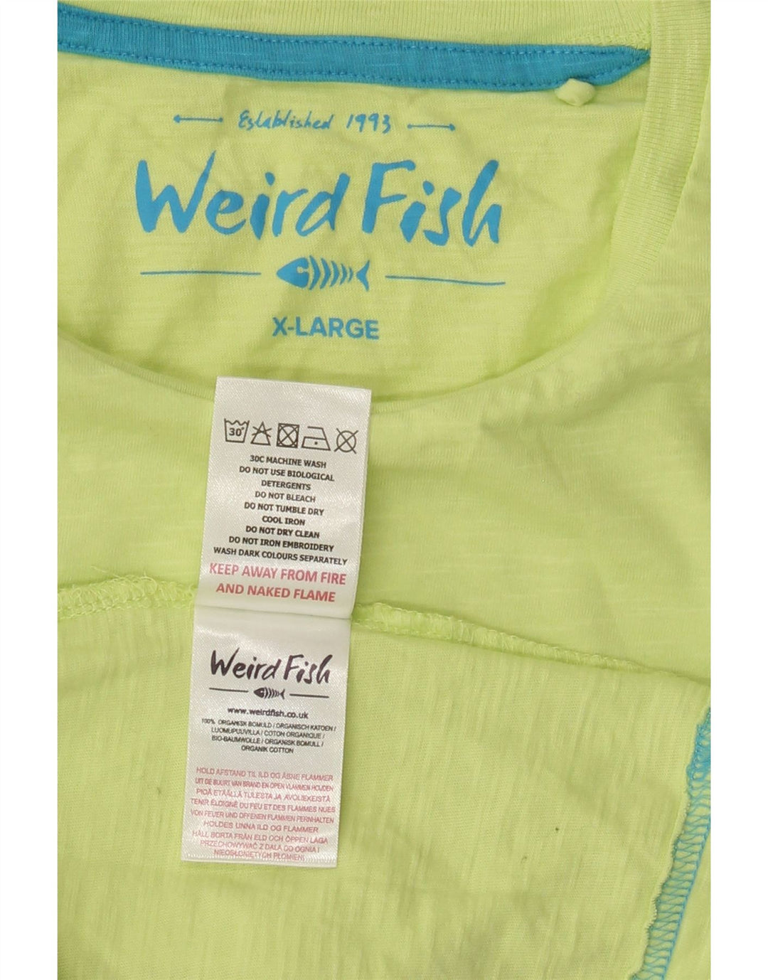 Weird Fish T-Shirt Homme Top XL Vert Coton