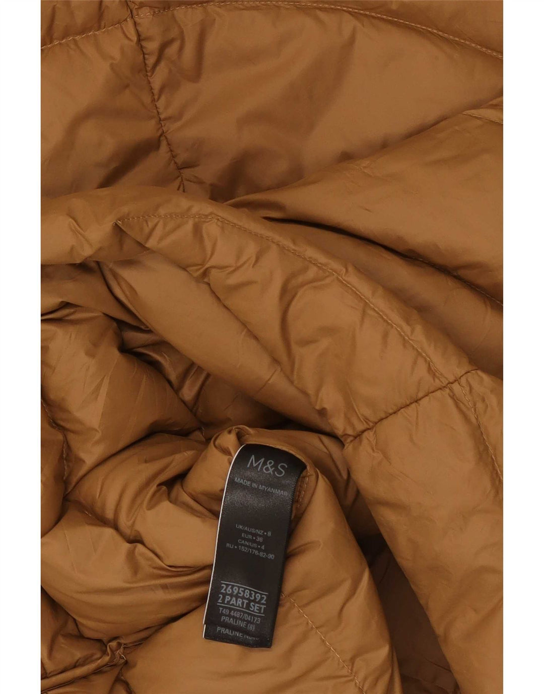Marks & Spencer Manteau rembourré à capuche pour femme UK 8 Small Marron