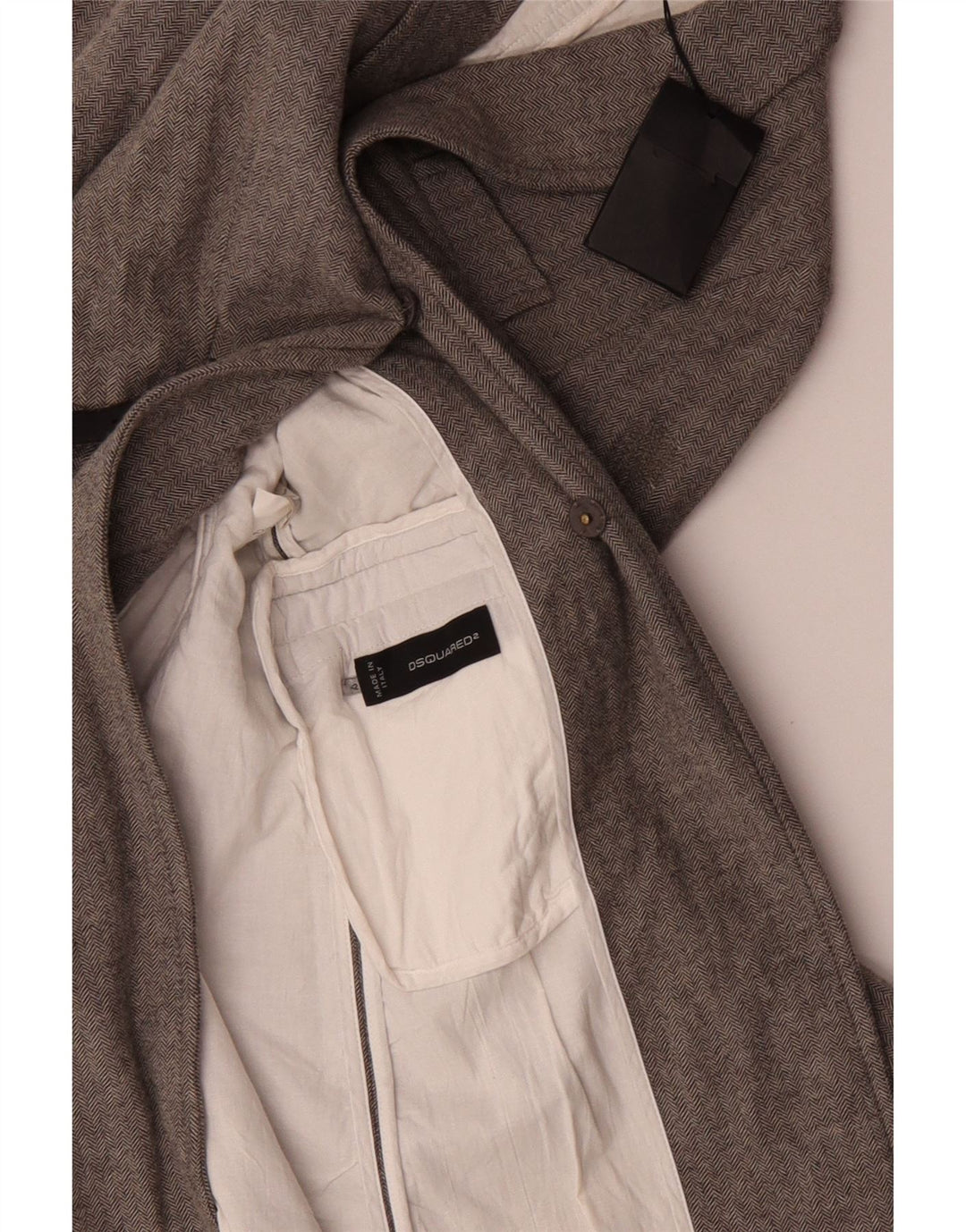 Dsquared2 Pardessus Femme IT 42 Laine à Chevrons Gris Moyen