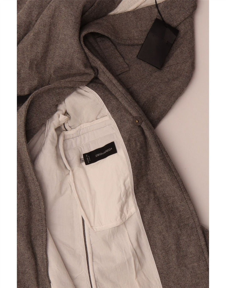 Dsquared2 Pardessus Femme IT 42 Laine à Chevrons Gris Moyen