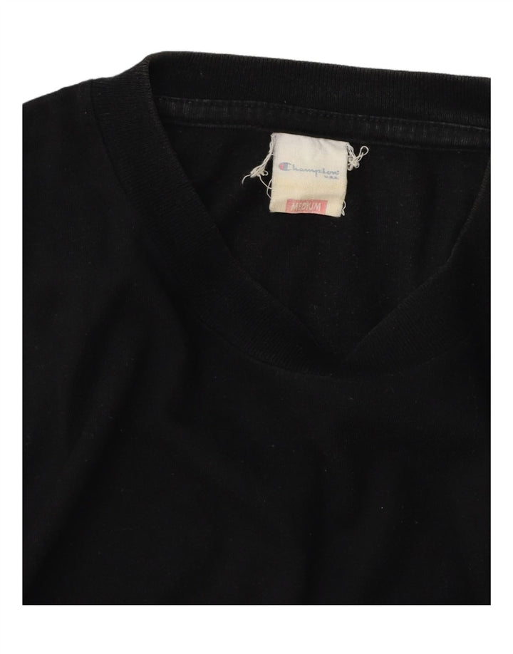 CHAMPION T-Shirt Graphique Homme Noir Moyen Coton