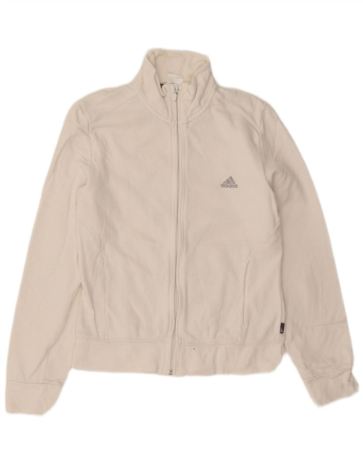 Adidas Veste de survêtement pour femme UK 12 en coton blanc moyen