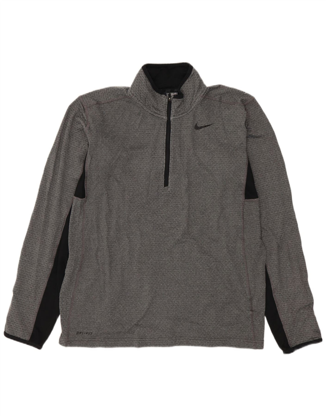 NIKE Haut de Survêtement Dri Fit Zip Neck pour Homme Gris Moyen Colorblock
