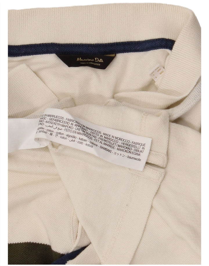 Massimo Dutti Polo Homme Petit Blanc Cassé Colorblock Coton