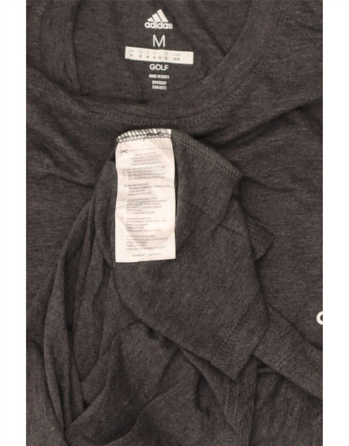 Adidas T-shirt de golf pour homme en polyester moucheté gris moyen