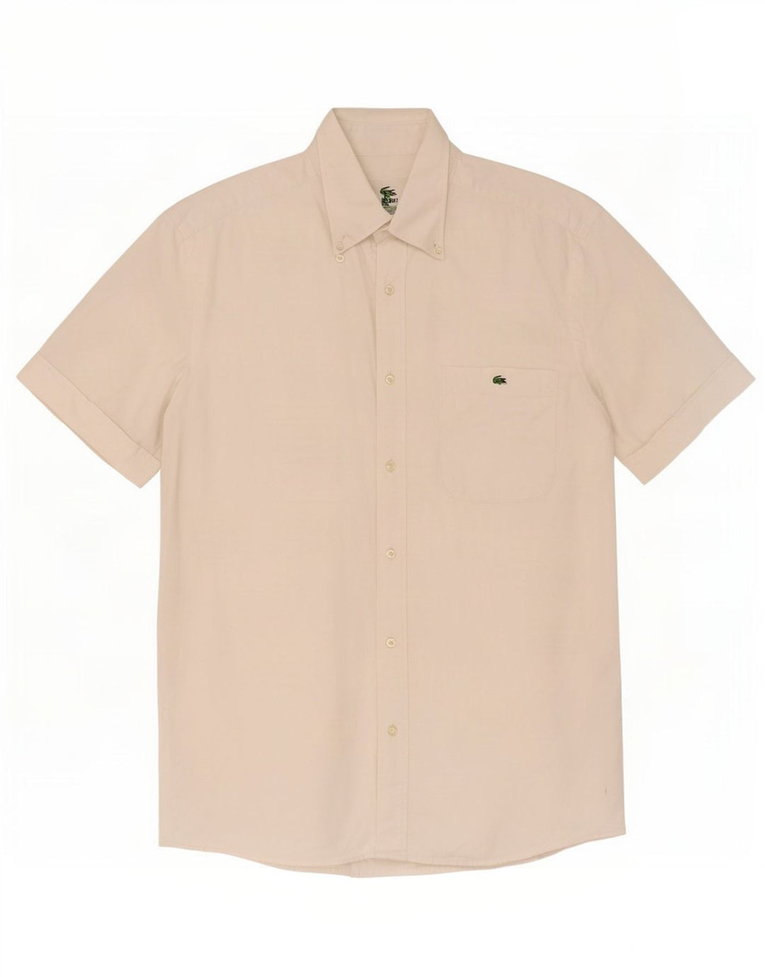Lacoste Chemise à manches courtes pour hommes Taille 39 Coton blanc moyen