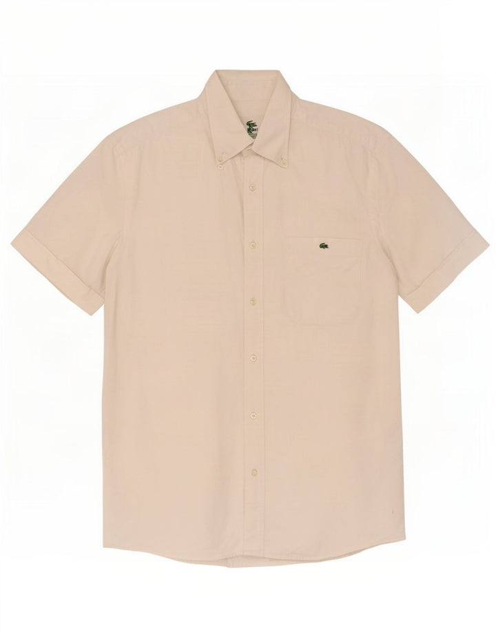 Lacoste Chemise à manches courtes pour hommes Taille 39 Coton blanc moyen