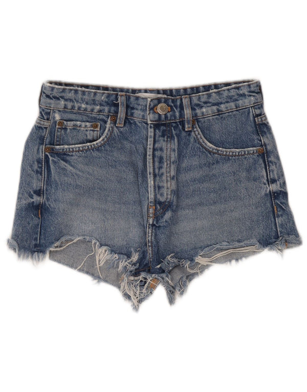 Zara Short en jean pour femme EU 36 XS W26 Bleu