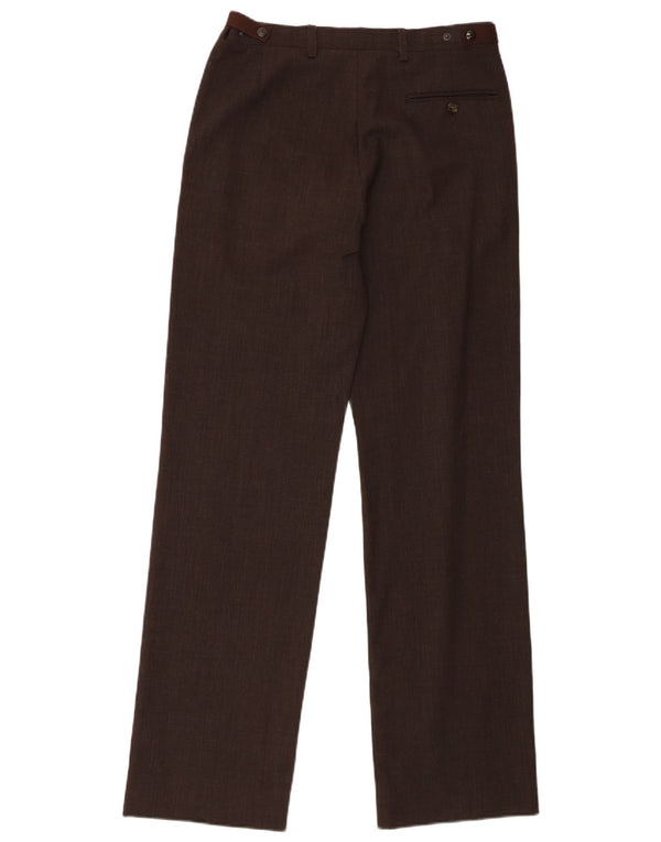 Richmond Pantalon de costume droit pour femme UK 12 Medium W30 L32 Laine marron