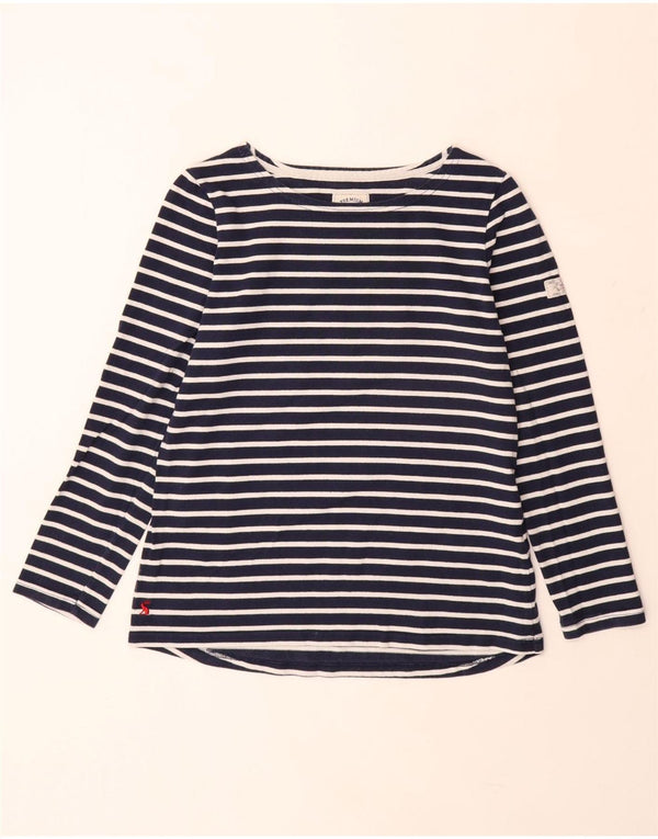 JOULES Top Femme Manches Longues UK 12 Medium Bleu Marine Rayé Coton