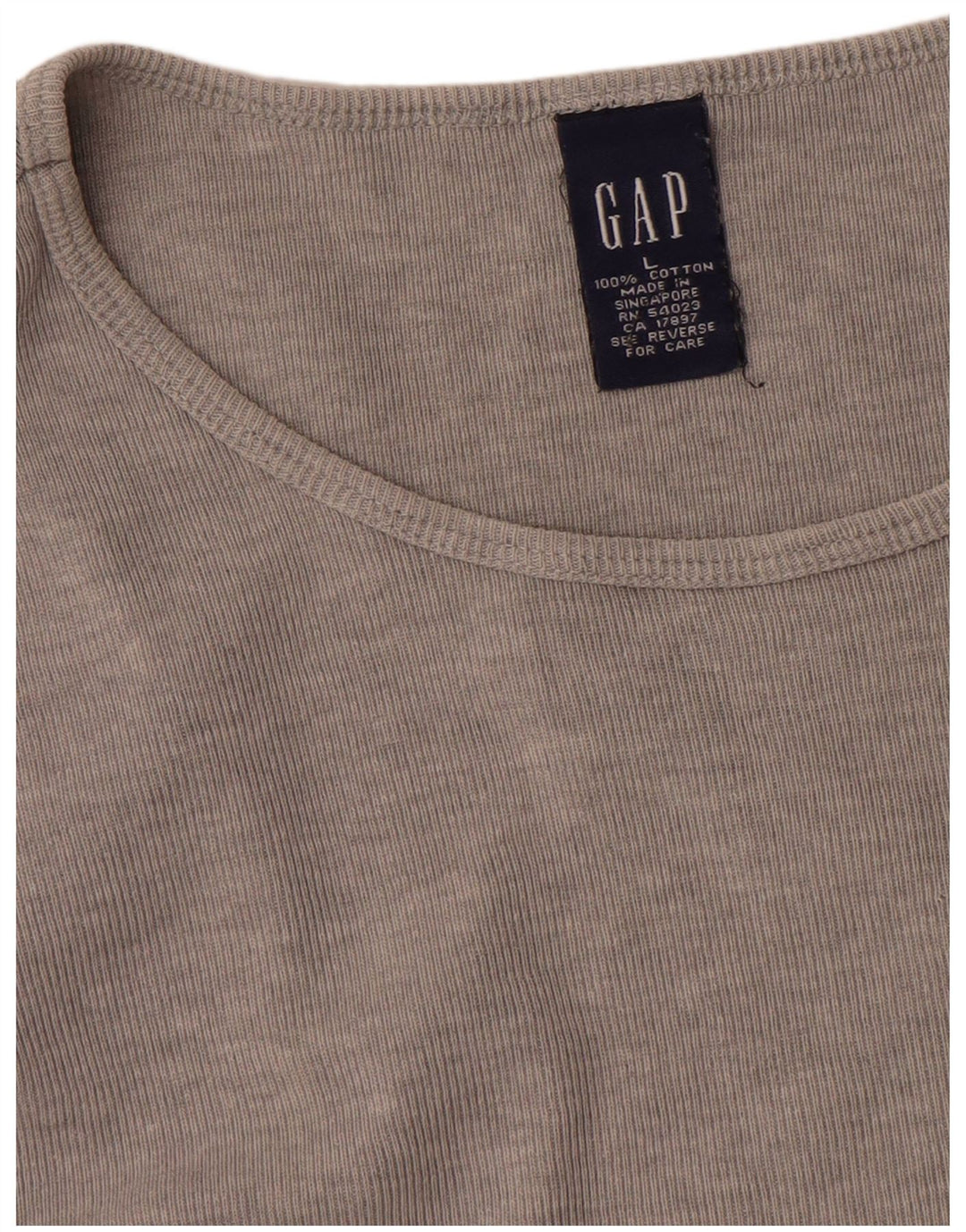 Gap T-Shirt Femme Top UK 16 Large Gris Coton