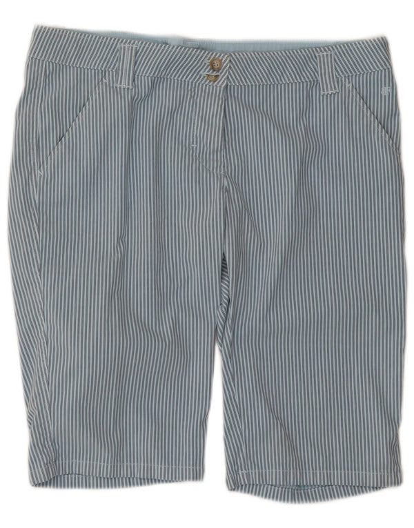 Belfe & Mens Chino Shorts UK 12 Medium W34 Bleu Rayé Coton