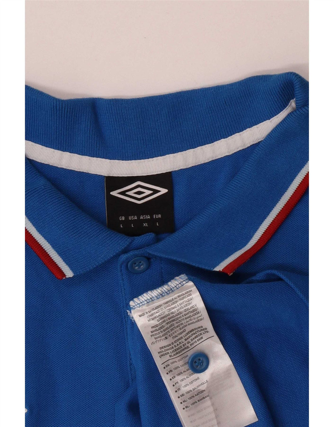 Umbro Polo à manches courtes homme grand bleu coton