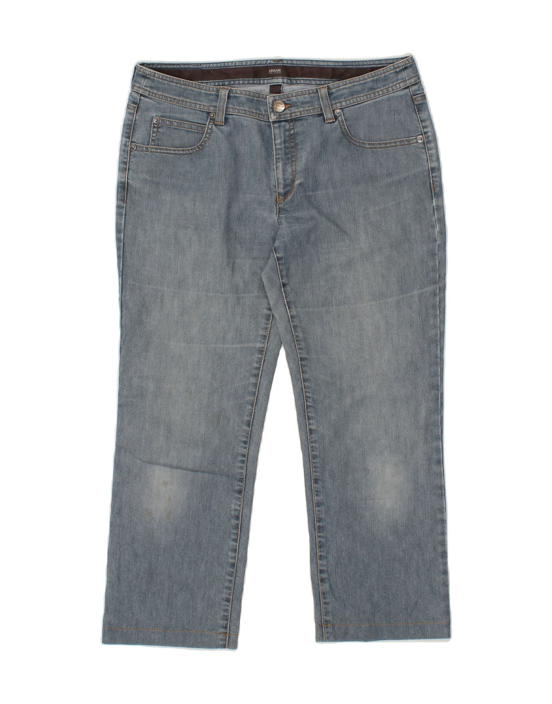 ARMANI Womens Crop Straight Jeans W30 L25 Blue Cotton Vintage Armani and Second-Hand Armani from Messina Hembry 