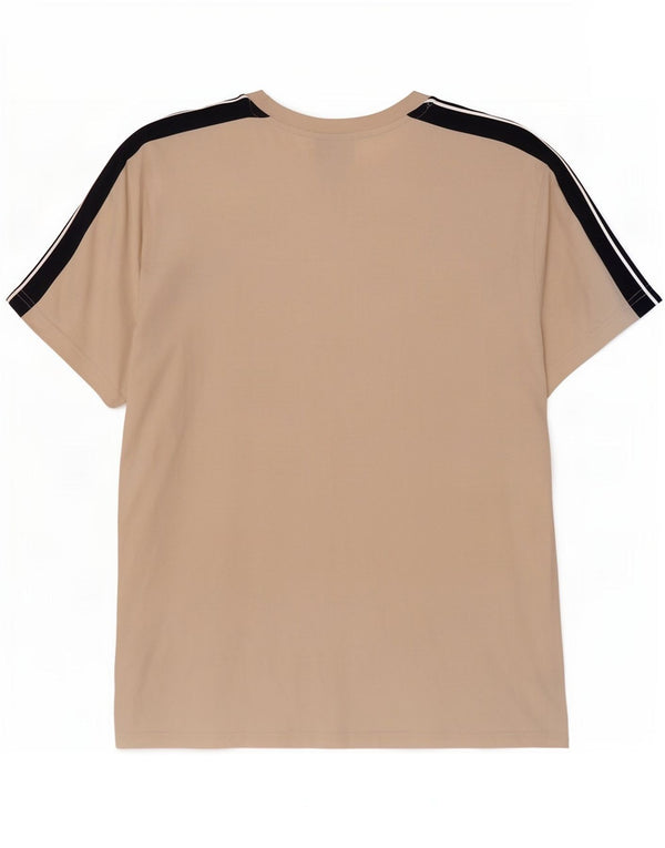 Ellesse T-Shirt Homme Top 2XL Blanc Cassé Colourblock Coton
