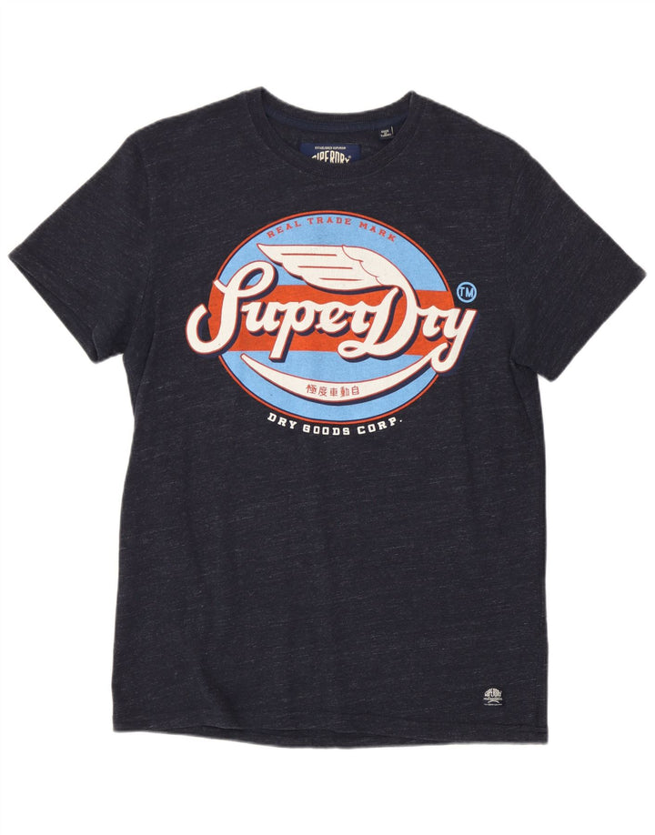 Superdry T-Shirt Graphique Homme Bleu Marine Moyen Coton