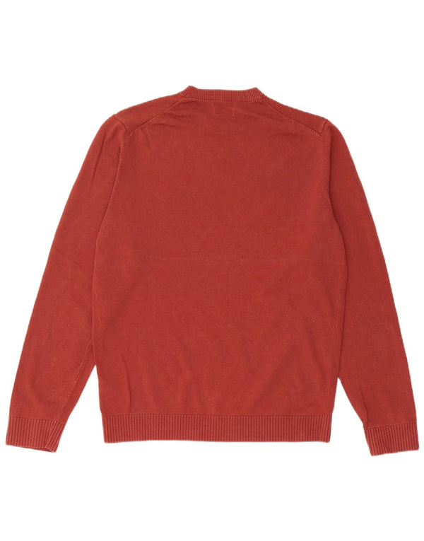 Massimo Dutti Pull à col rond pour homme en coton bordeaux moyen