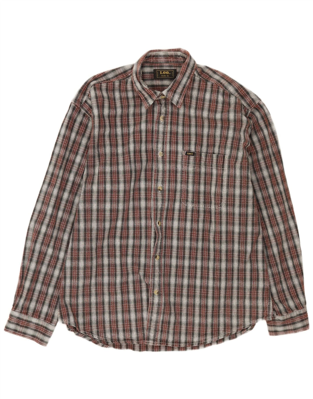LEE Chemise en flanelle pour homme XL en coton à carreaux bordeaux