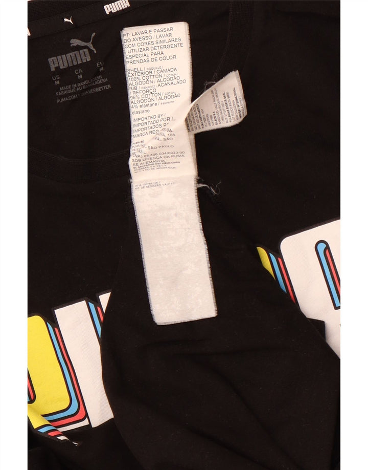 PUMA T-Shirt Graphique Homme Noir Moyen Coton Sports