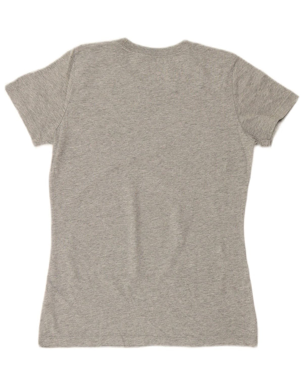 NIKE T-shirt graphique pour femme UK 6 XS Gris chiné en coton