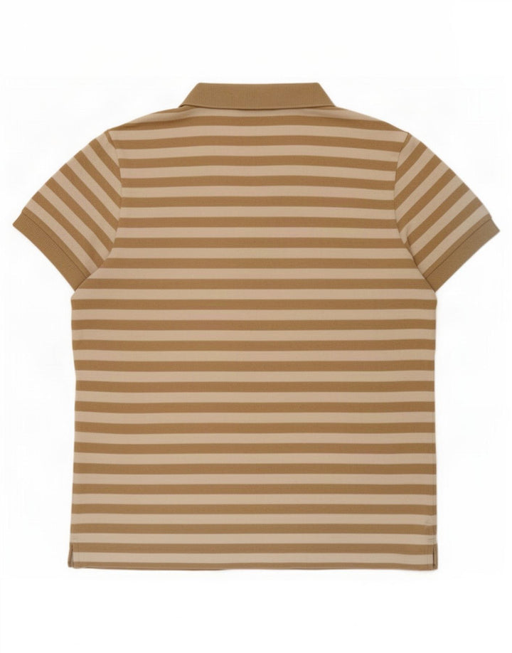 Lacoste Polo Homme Taille 4 Coton Rayé Marron Moyen