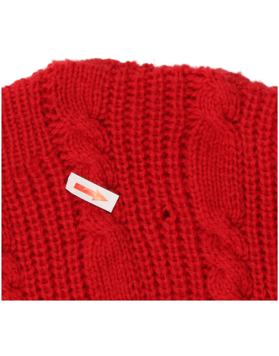 vintage Femmes Bateau Cou Jumper Pull UK 12 Rouge Moyen