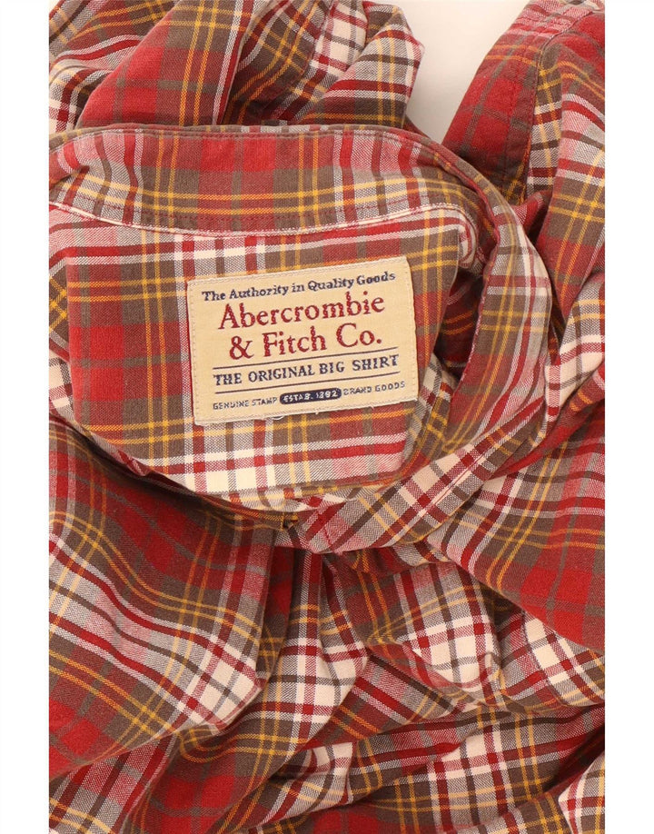Abercrombie & Fitch Chemise grande taille 2XL à carreaux rouges pour homme